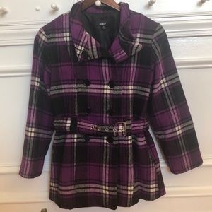 Juniors Girls L 14/16 Dressy Plaid Winter Jacket